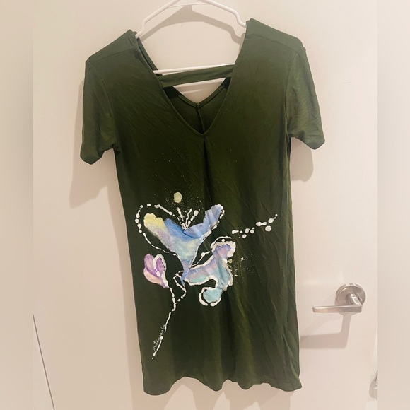 Spring mini green dress - Picture 1 of 5